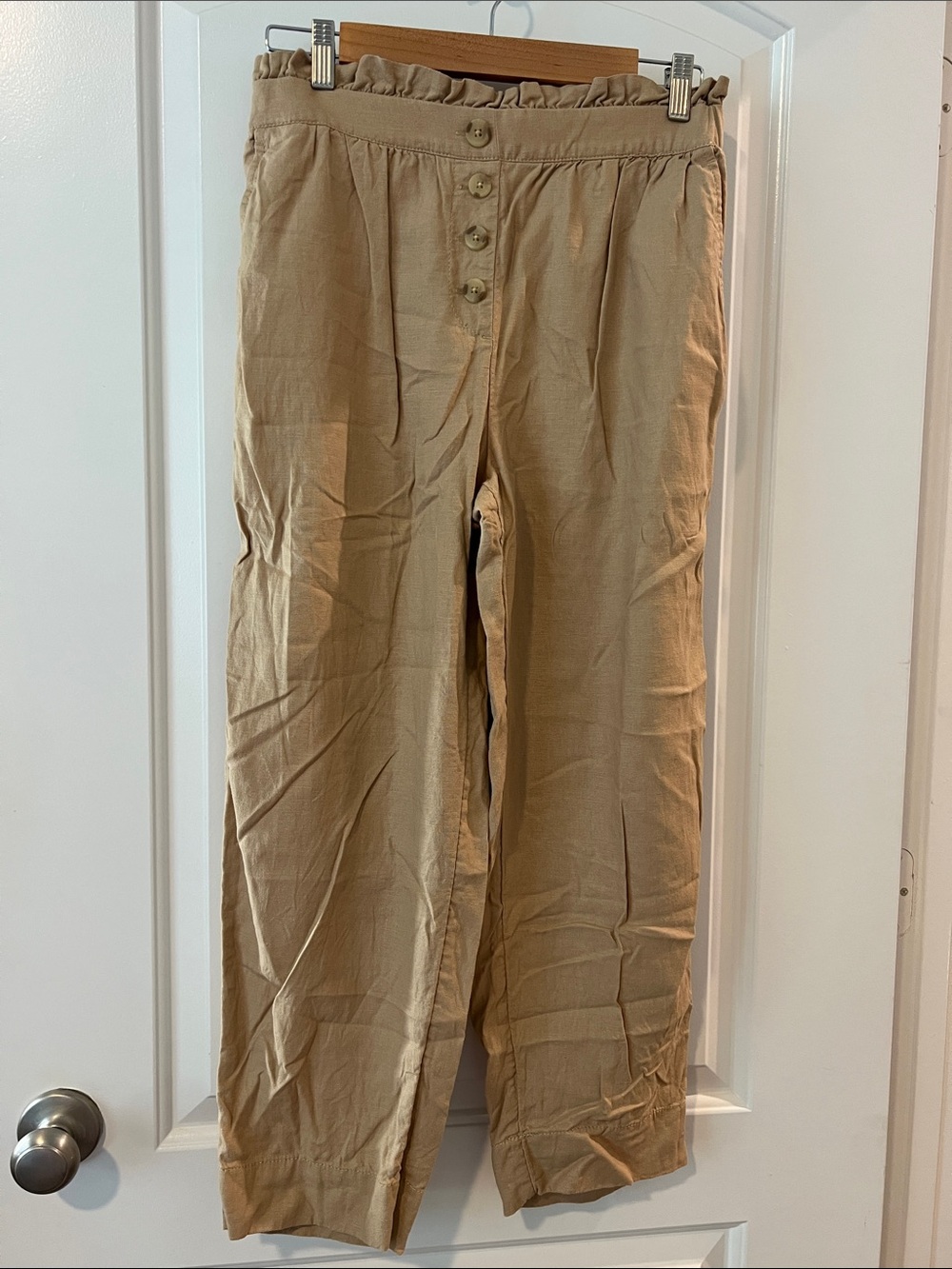 Loft Relaxed High-Waist Tan Women’s Pants